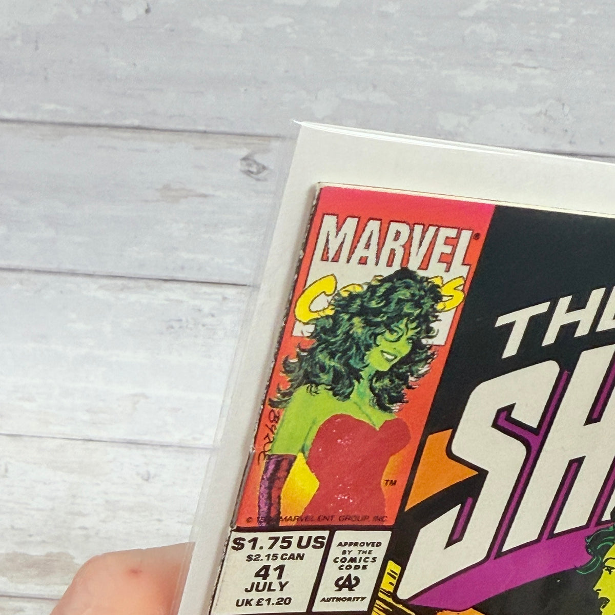 Close-up of upper left cover corner and issue information