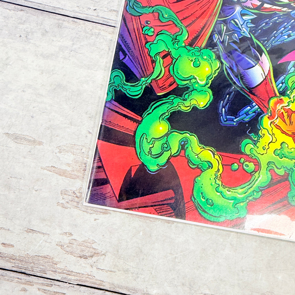 Spawn #1 (May 1992) first printing, lower-left cover detail