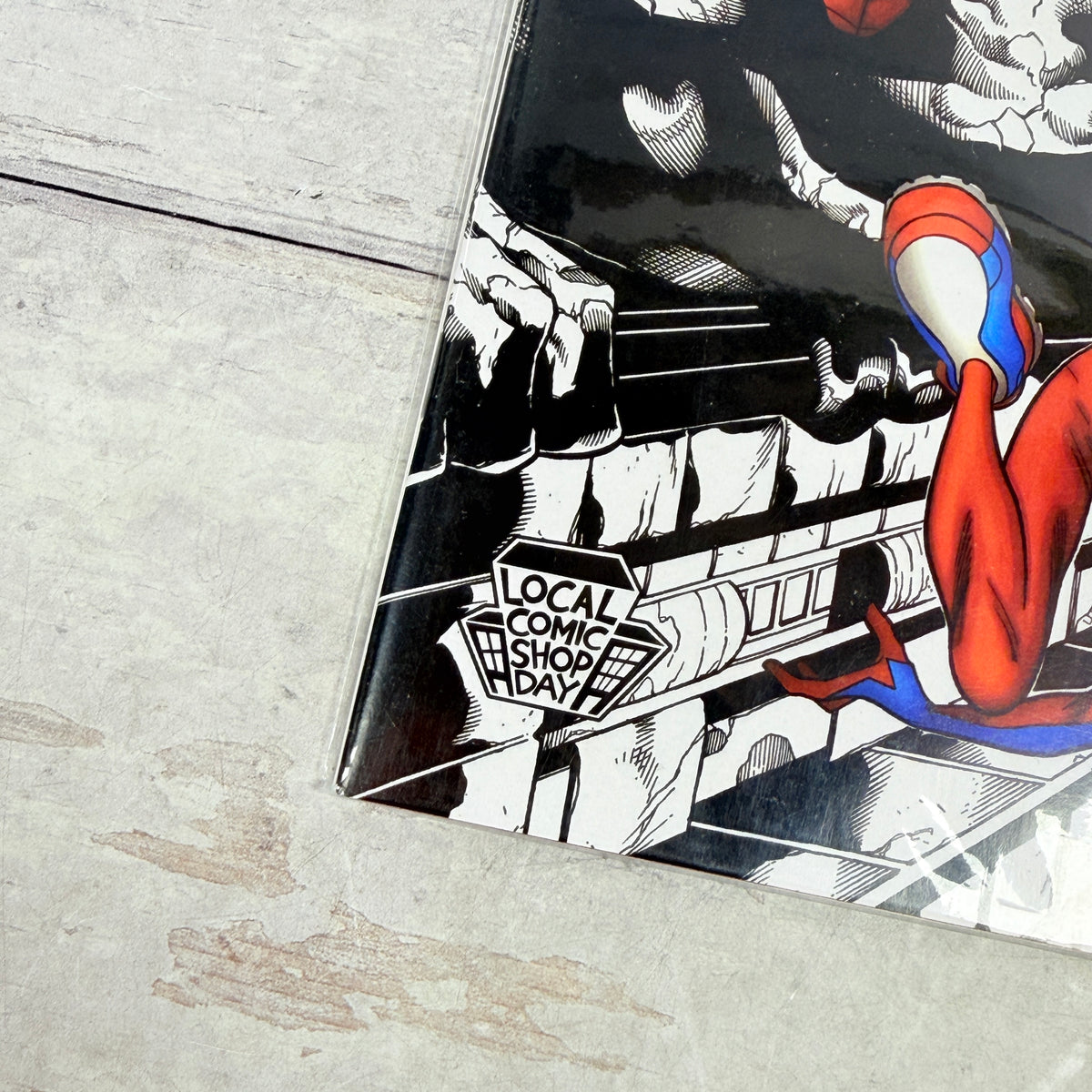 Spider-Boy #1 (2023), Chris Campana Local Comic Shop Day variant: lower-left front detail of the actual pre-owned copy.