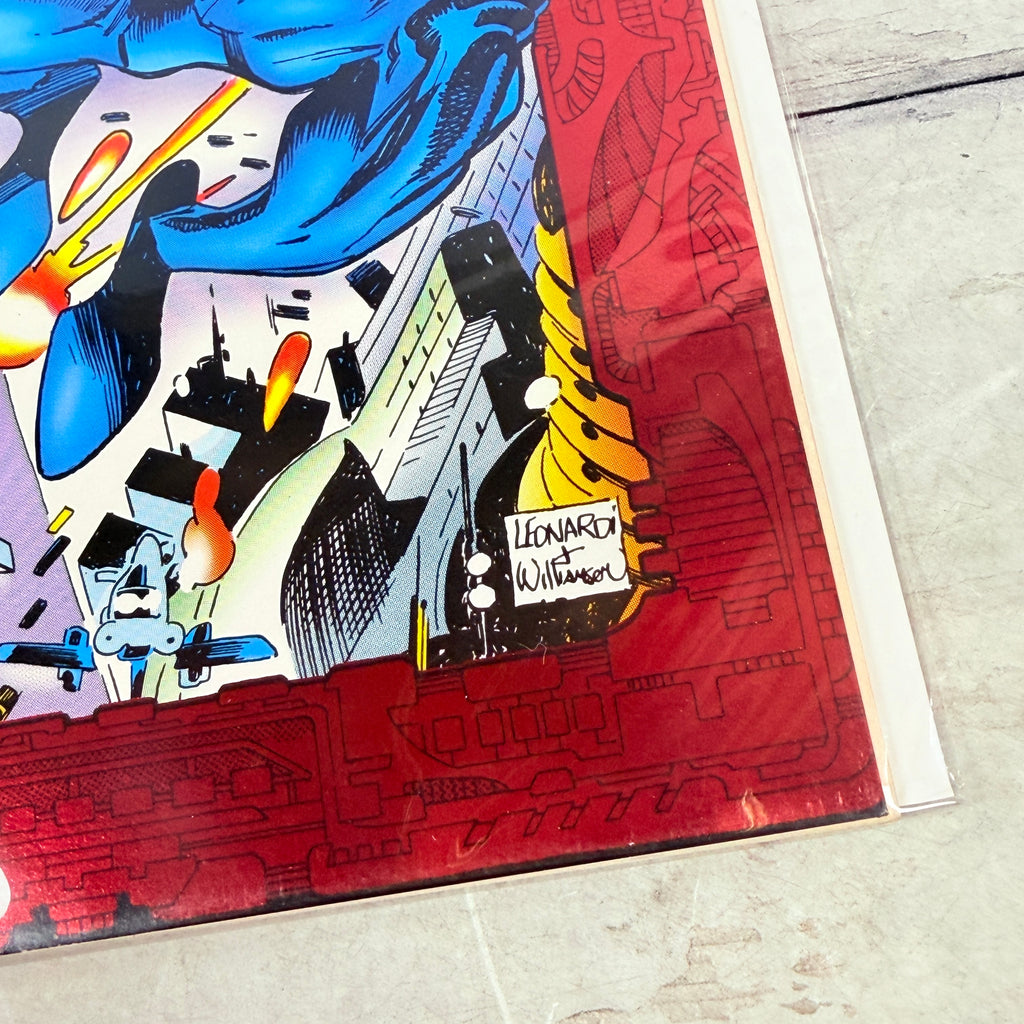 Spider-Man 2099 #1 (1992) Marvel Red Foil Direct Edition — lower-right cover detail