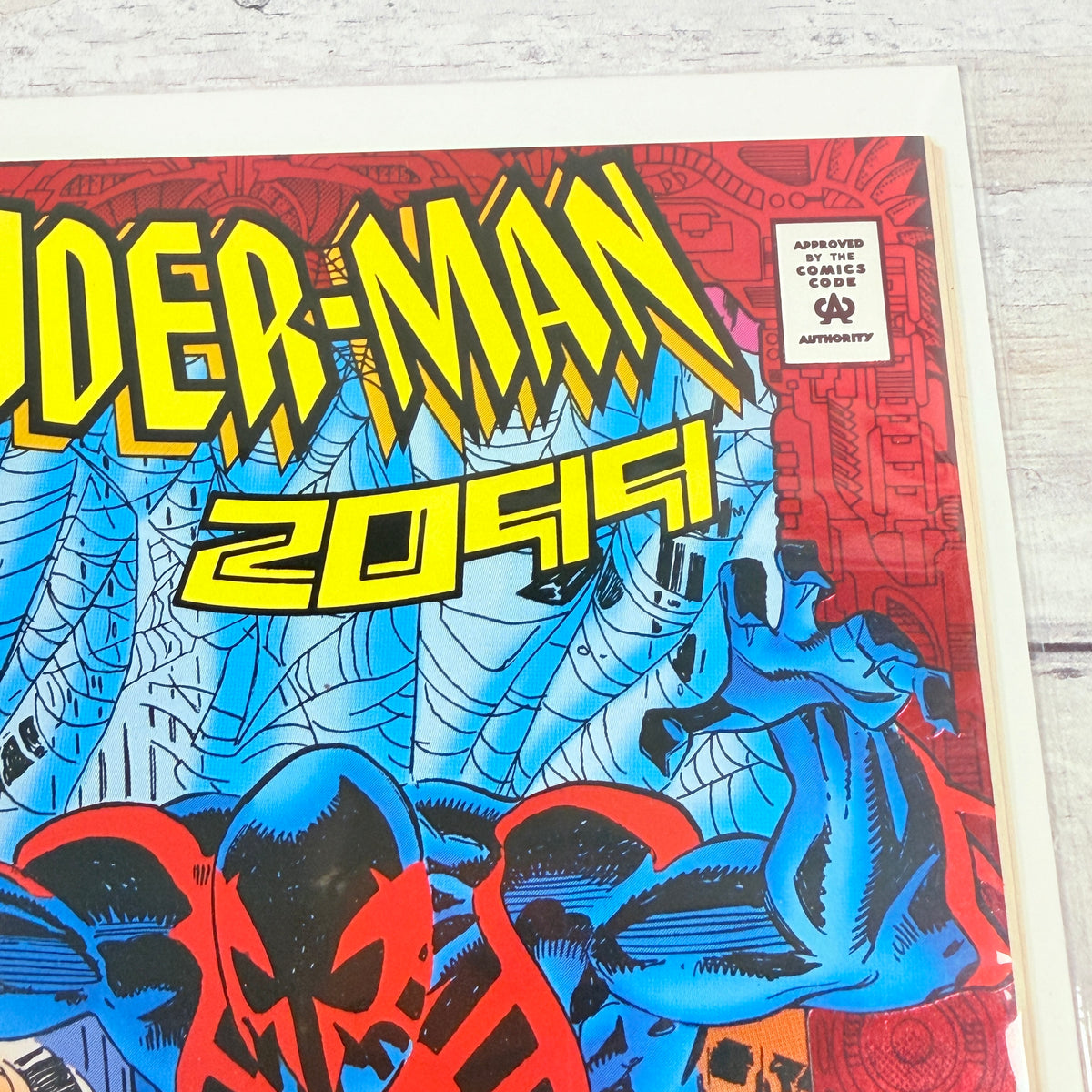 Spider-Man 2099 #1 (1992) Marvel Red Foil Direct Edition — upper-right cover detail