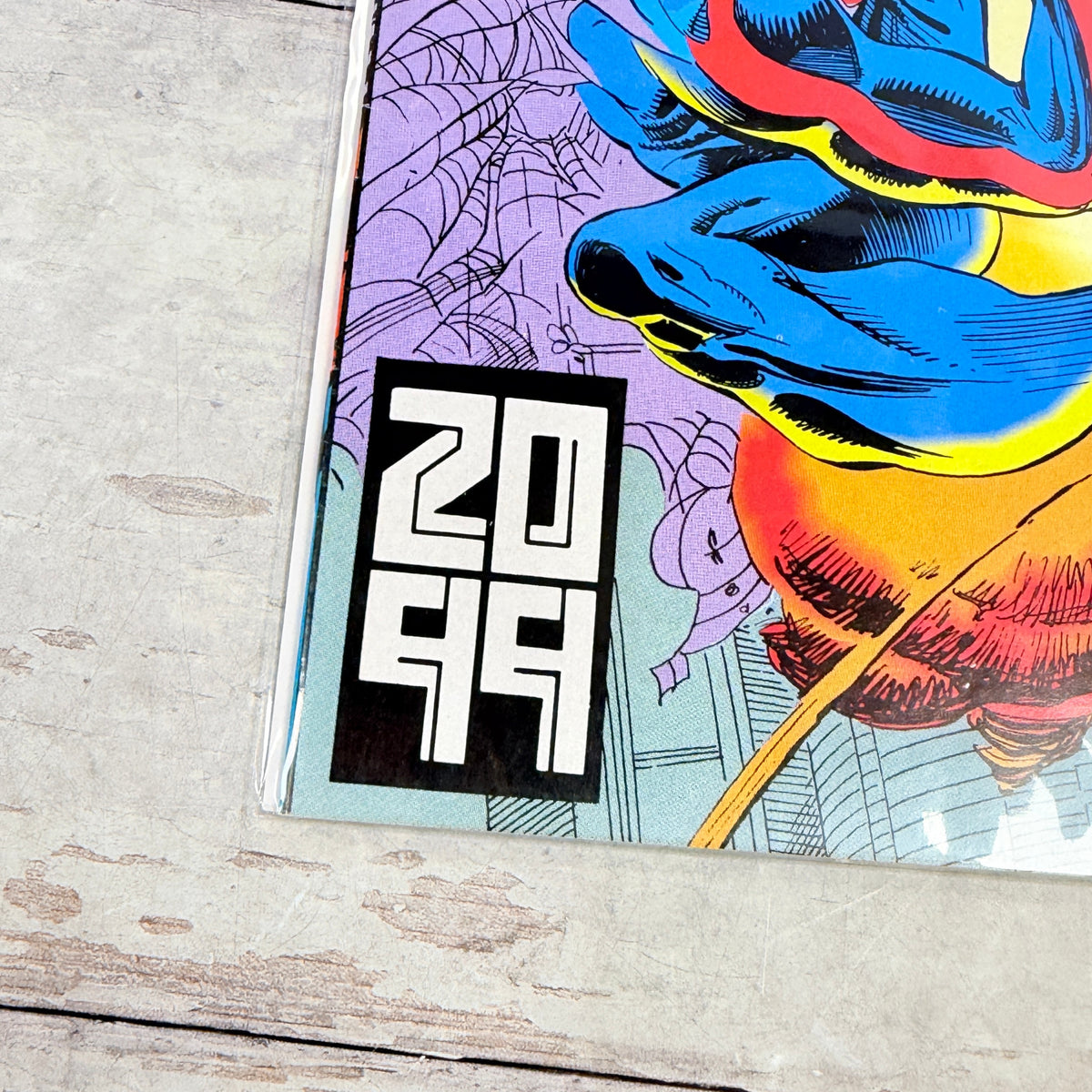 Spider-Man 2099 #2 (1992) Marvel Direct Edition, lower-left cover detail