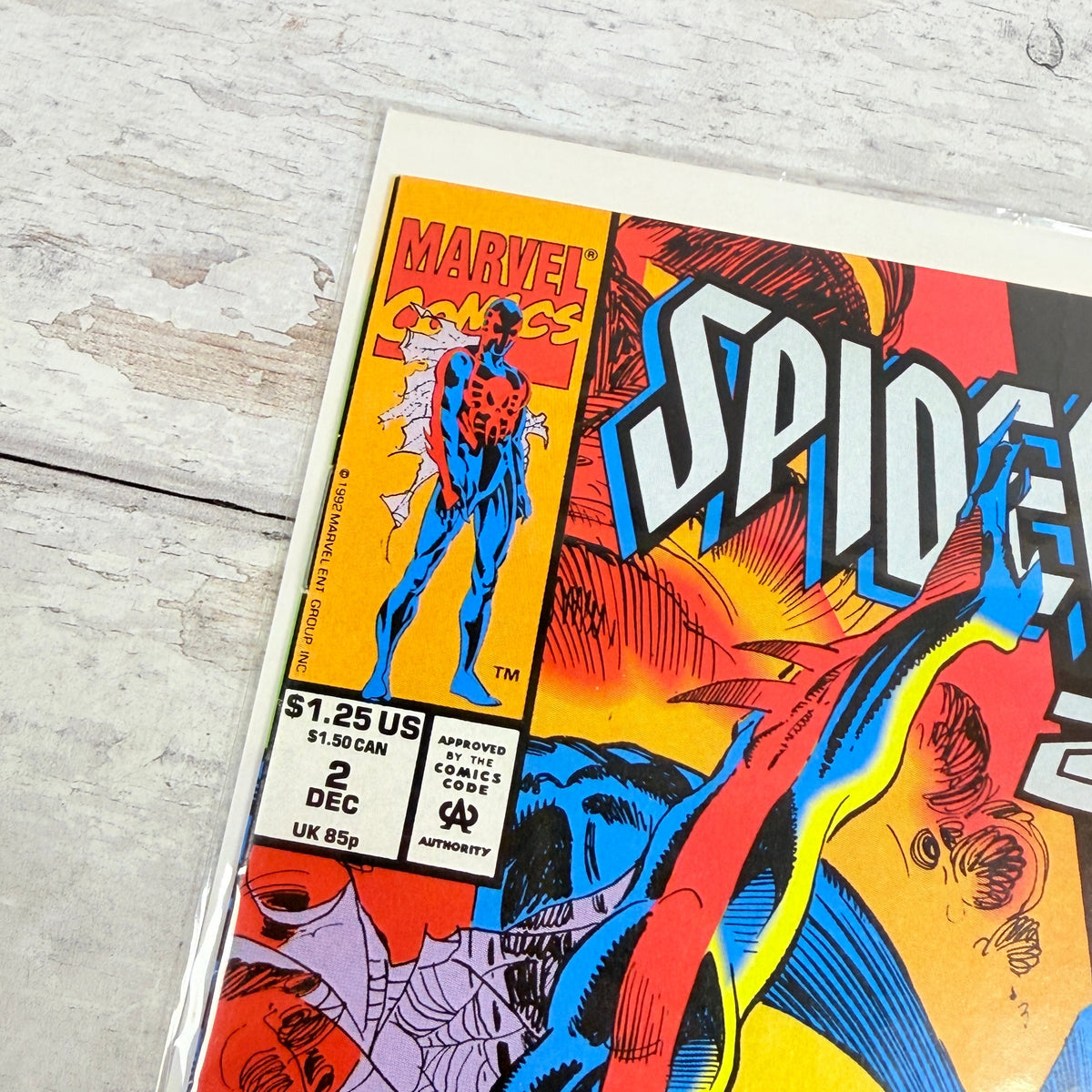 Spider-Man 2099 #2 (1992) Marvel Direct Edition, upper-left cover detail