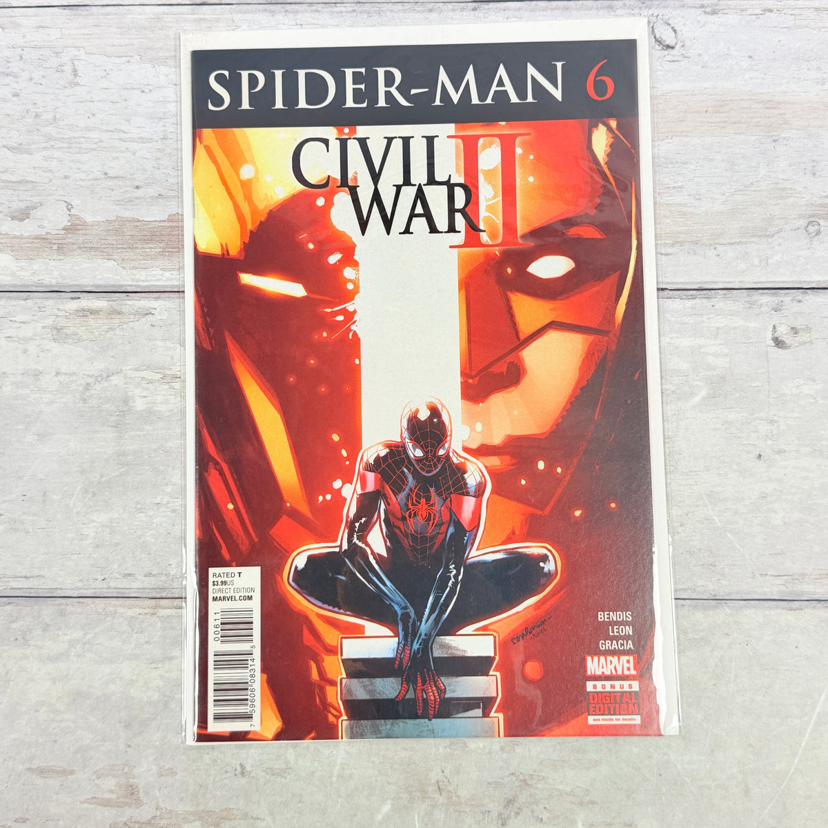 Spider-Man #6 (2016), Regular Sara Pichelli cover, Civil War II tie-in: full front cover of the actual pre-owned copy.