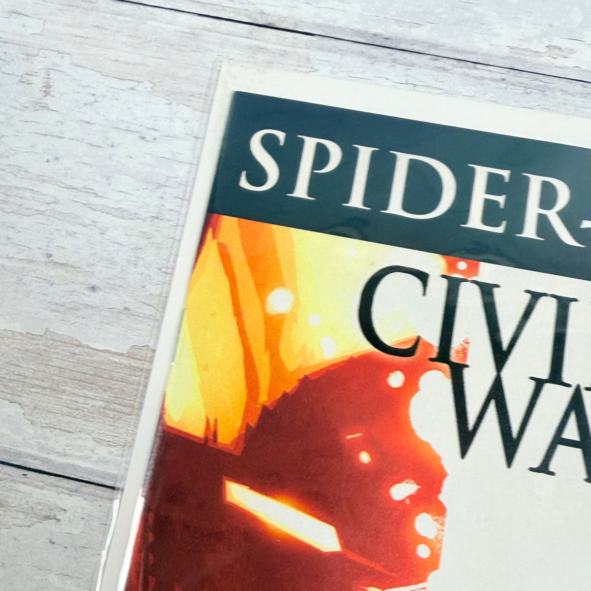 Spider-Man #6 (2016), Regular Sara Pichelli cover, Civil War II tie-in: upper-left front detail of the actual pre-owned copy.