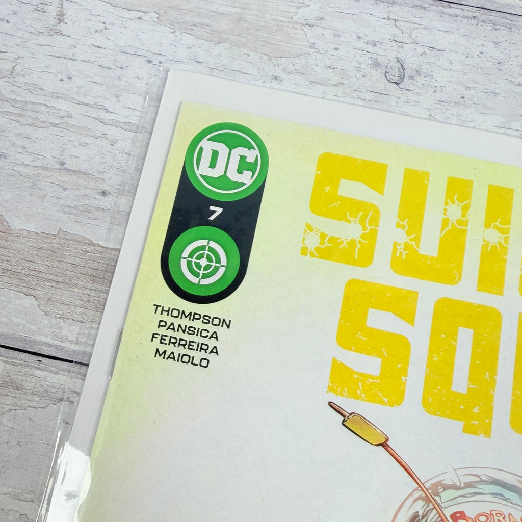 Suicide Squad #7 (2021), Eduardo Pansica and Julio Ferreira regular cover: upper-left front detail of the actual pre-owned copy.
