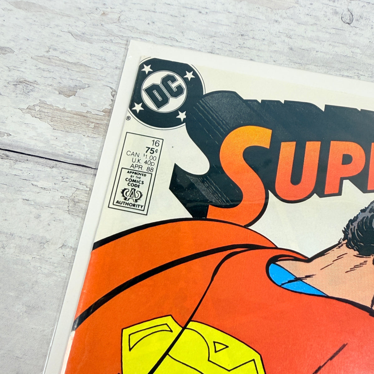 Superman #16 (1988) DC Comics Prankster Cover — upper-left detail