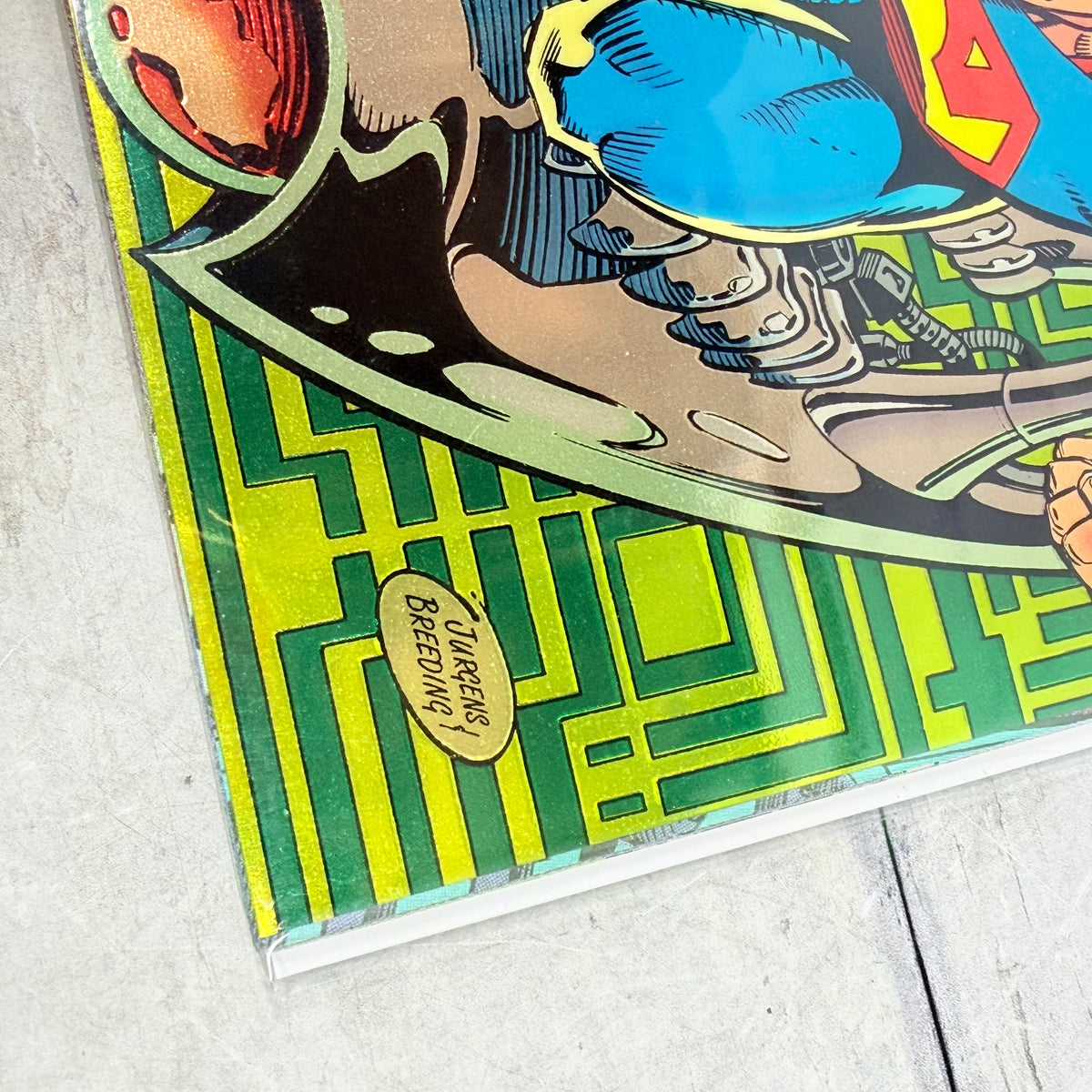 Superman #82 (1993) DC Comics - Collector’s Edition Foil Cover, lower-right cover detail
