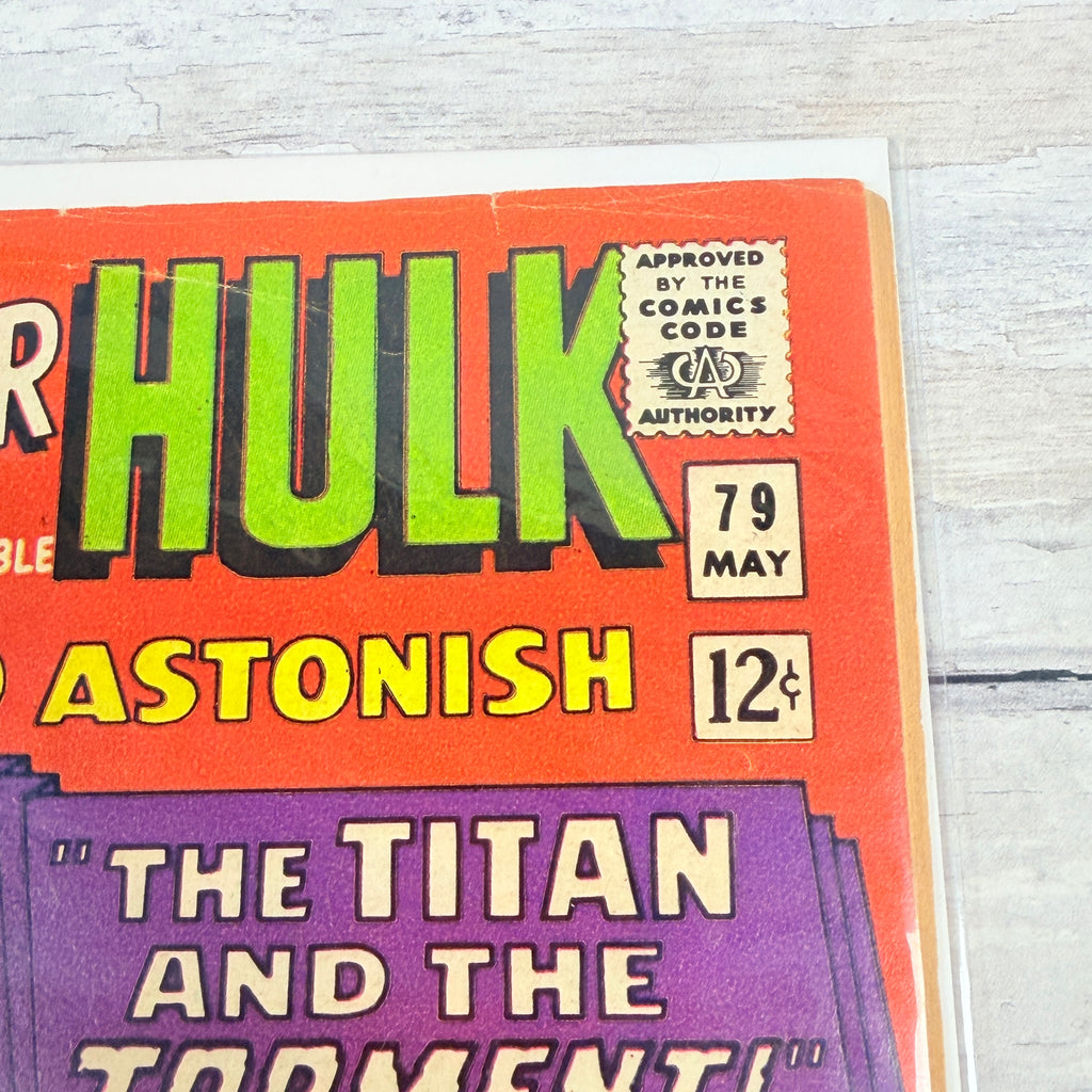 Tales to Astonish #79 (1966): upper-right front corner and title detail of the actual pre-owned copy.