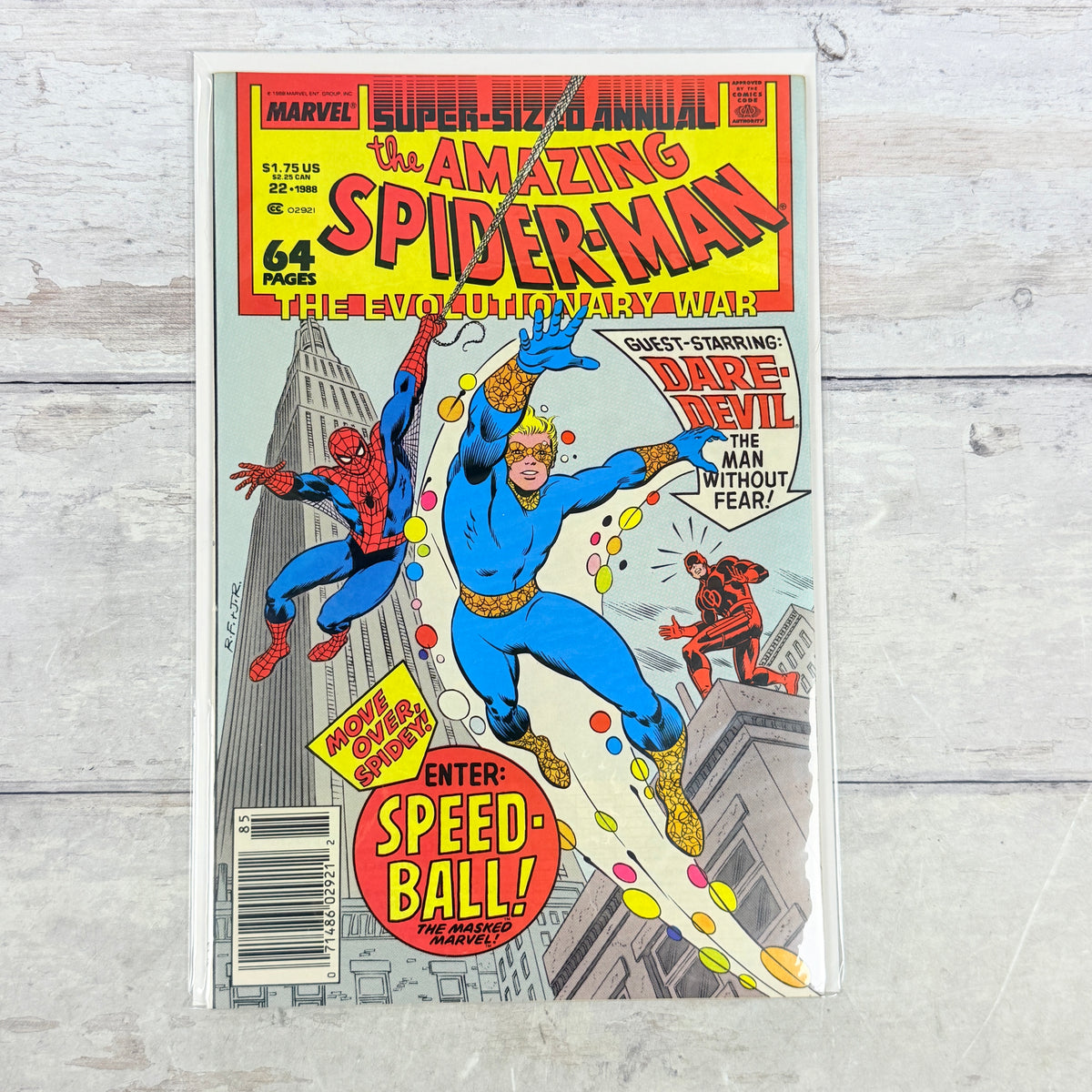 The Amazing Spider-Man Annual #22 (1988) Newsstand: full front cover of the actual pre-owned copy.