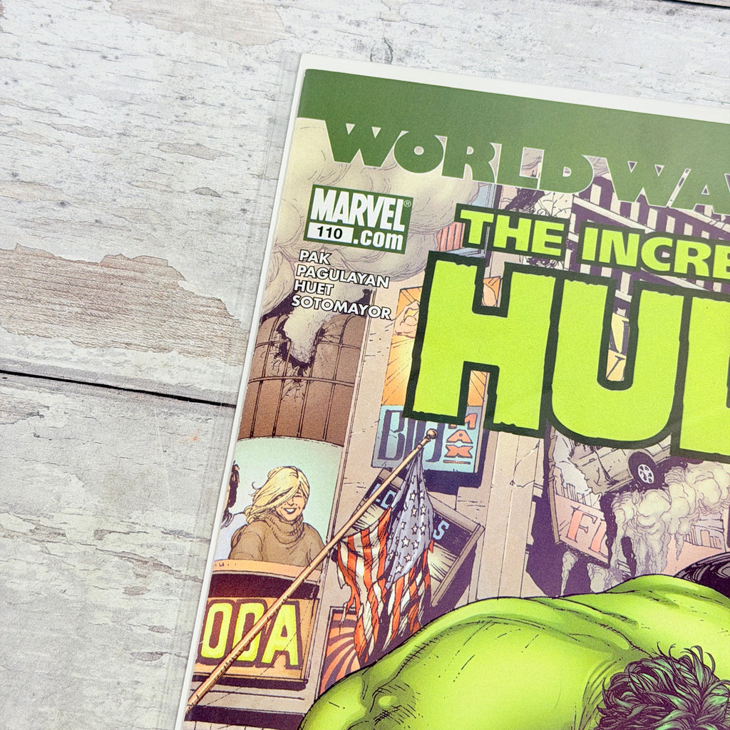 The Incredible Hulk #110, front upper-left corner/logo detail