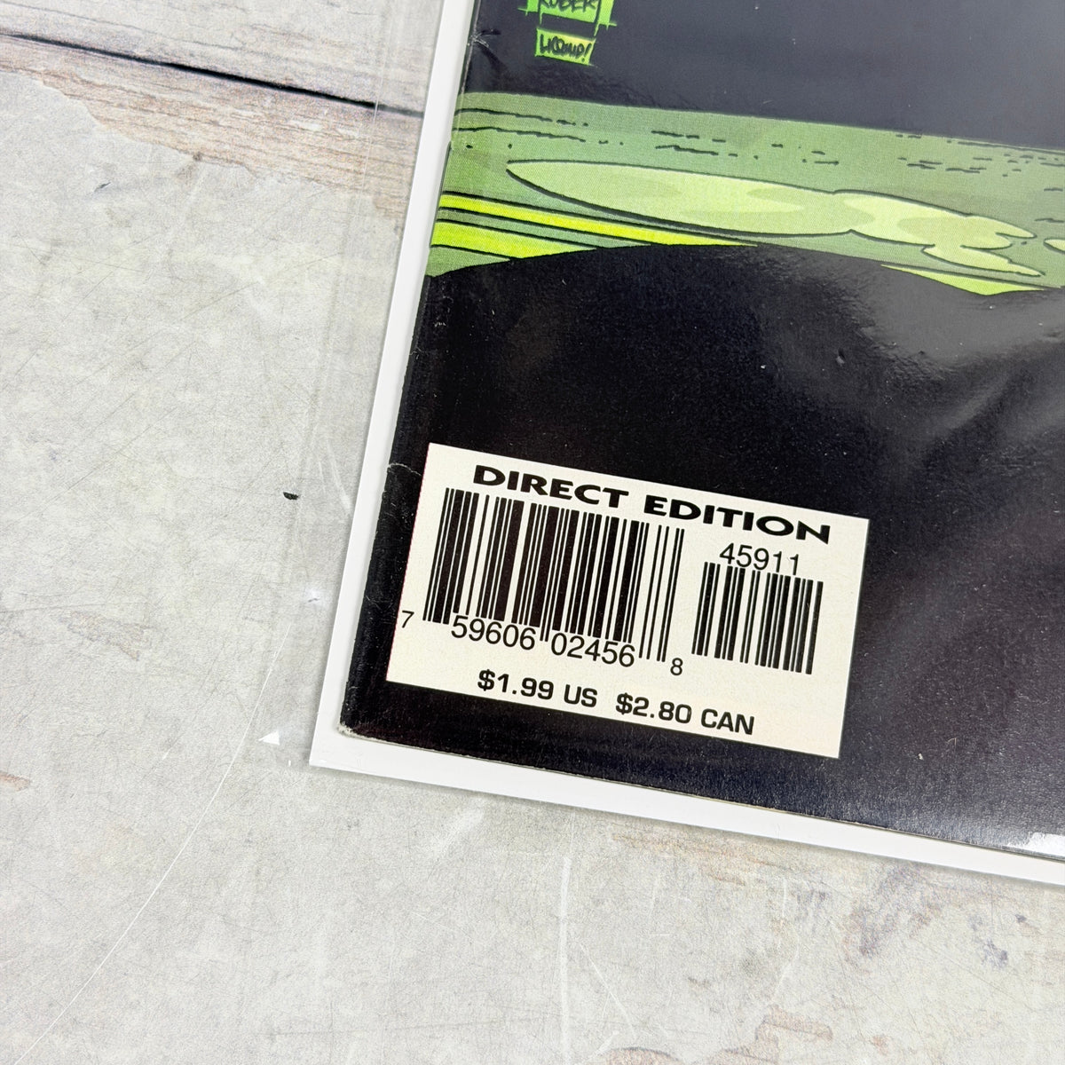 The Incredible Hulk #459, front lower-left corner/spine detail