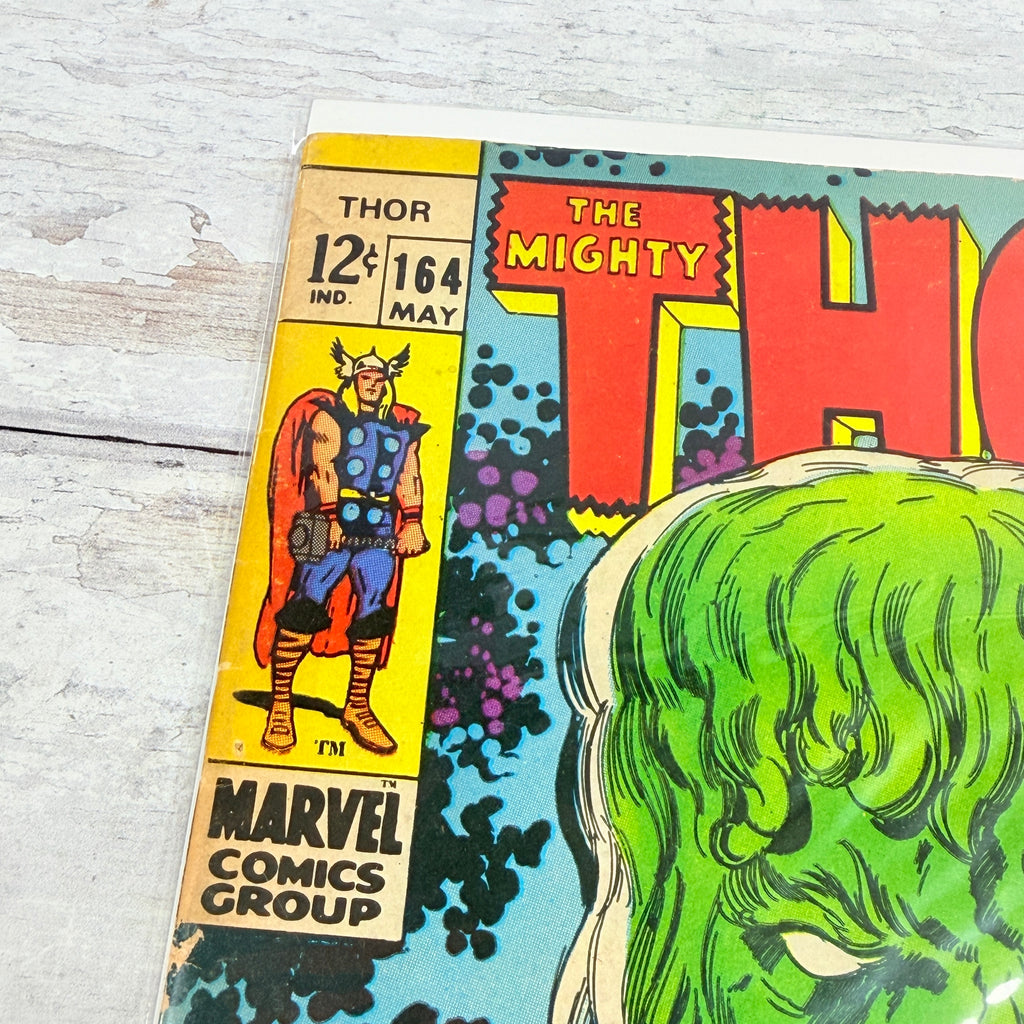 Thor #164 (1969) Marvel Comics 12¢ Cover — upper-left detail
