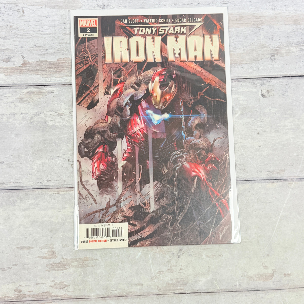 Tony Stark: Iron Man #2 (2018), Alexander Lozano regular cover: full front cover of the actual pre-owned copy.