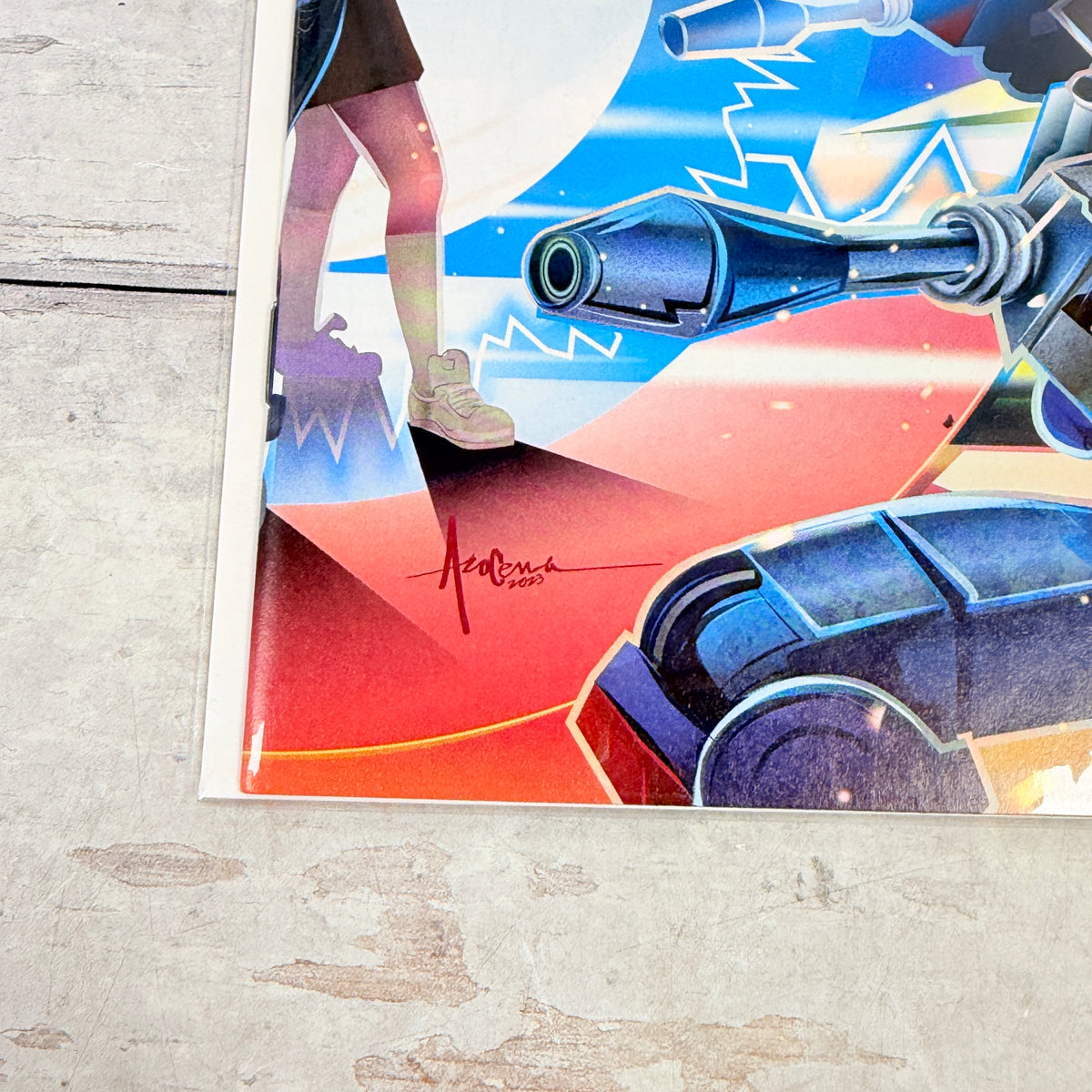Transformers #4 (2024) Orlando Arocena Cover C: lower-left front corner and spine detail of the actual pre-owned copy.