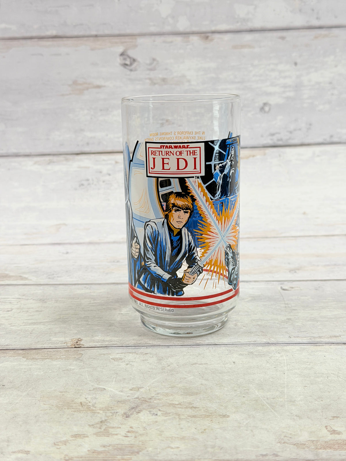 1983 Star Wars Return of the Jedi Luke Burger King Coca-Cola Glass
