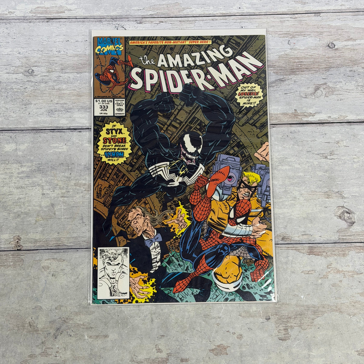 Amazing Spider-Man #333 1990 Venom Erik Larsen Marvel Comics Direct Edition