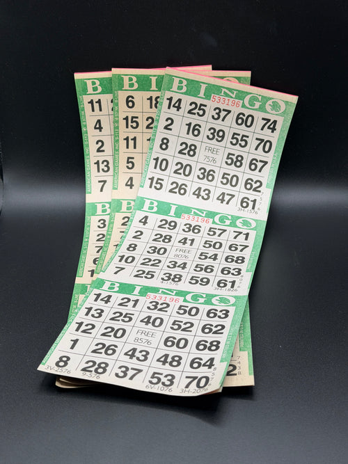 American Games Green Bingo Card Booklets, Set of 3 – Paper Ephemera for Junk Journals & Crafts