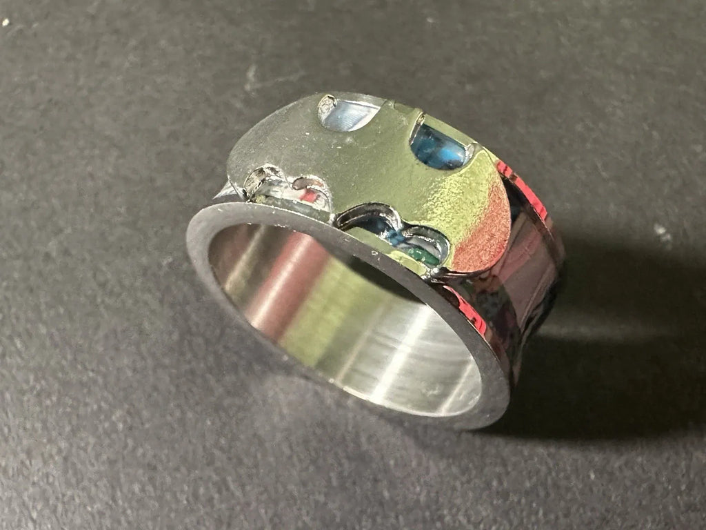 Batman Comic Ring - Stainless Steel Logo With Comic Strip Ring