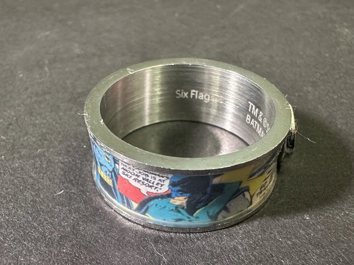 Batman Comic Ring - Stainless Steel Logo With Comic Strip Ring