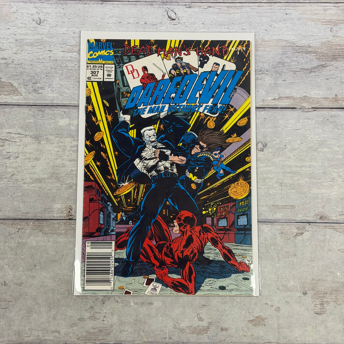 Daredevil #307 1992 Newsstand Dead Man’s Hand Tombstone Marvel Comics C-DD-307