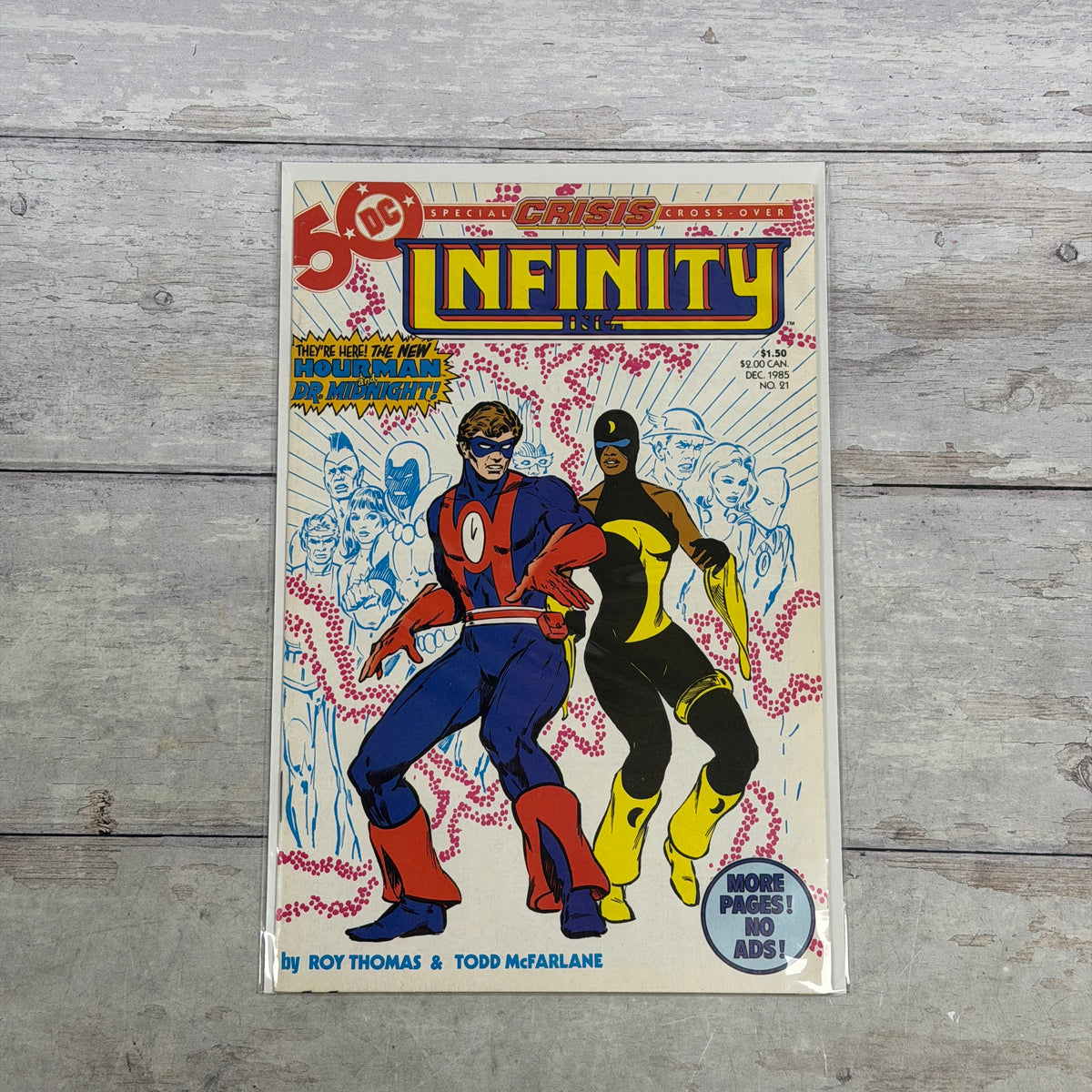 Infinity Inc. #21 1985 DC Comics Todd McFarlane Crisis Crossover 1st Hourman Dr. Midnight C-INF-21