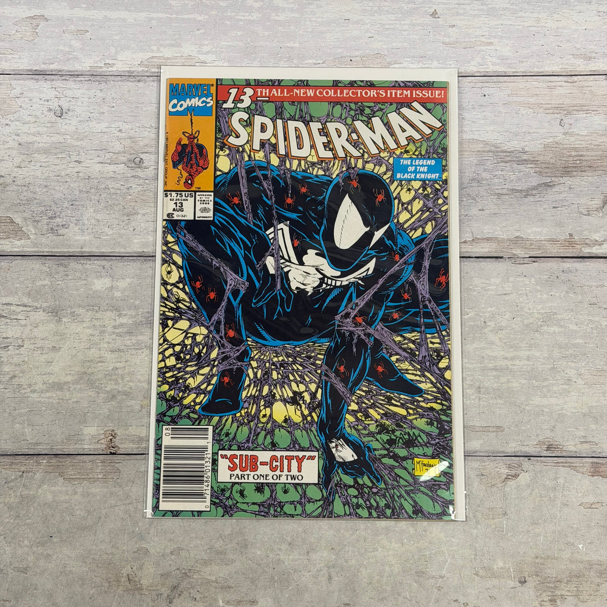 Spider-Man #13 1991 Newsstand Todd McFarlane Black Suit Morbius Marvel Comics C-SPM-13