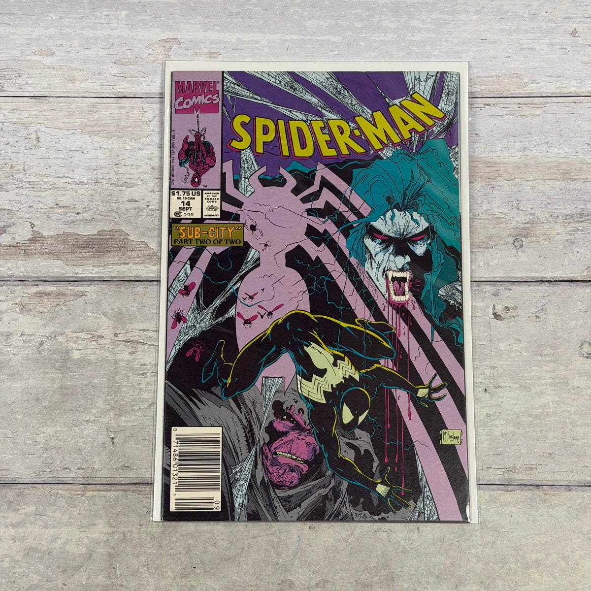 Spider-Man #14 1991 Newsstand Todd McFarlane Morbius Black Suit Marvel Comics C-SPM-14