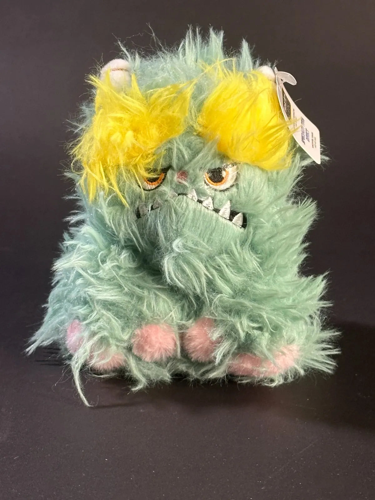 IDEAL TOYS Fuzzy Monster Plush Toy | Yellow Shaggy Stuffed Animal NWT