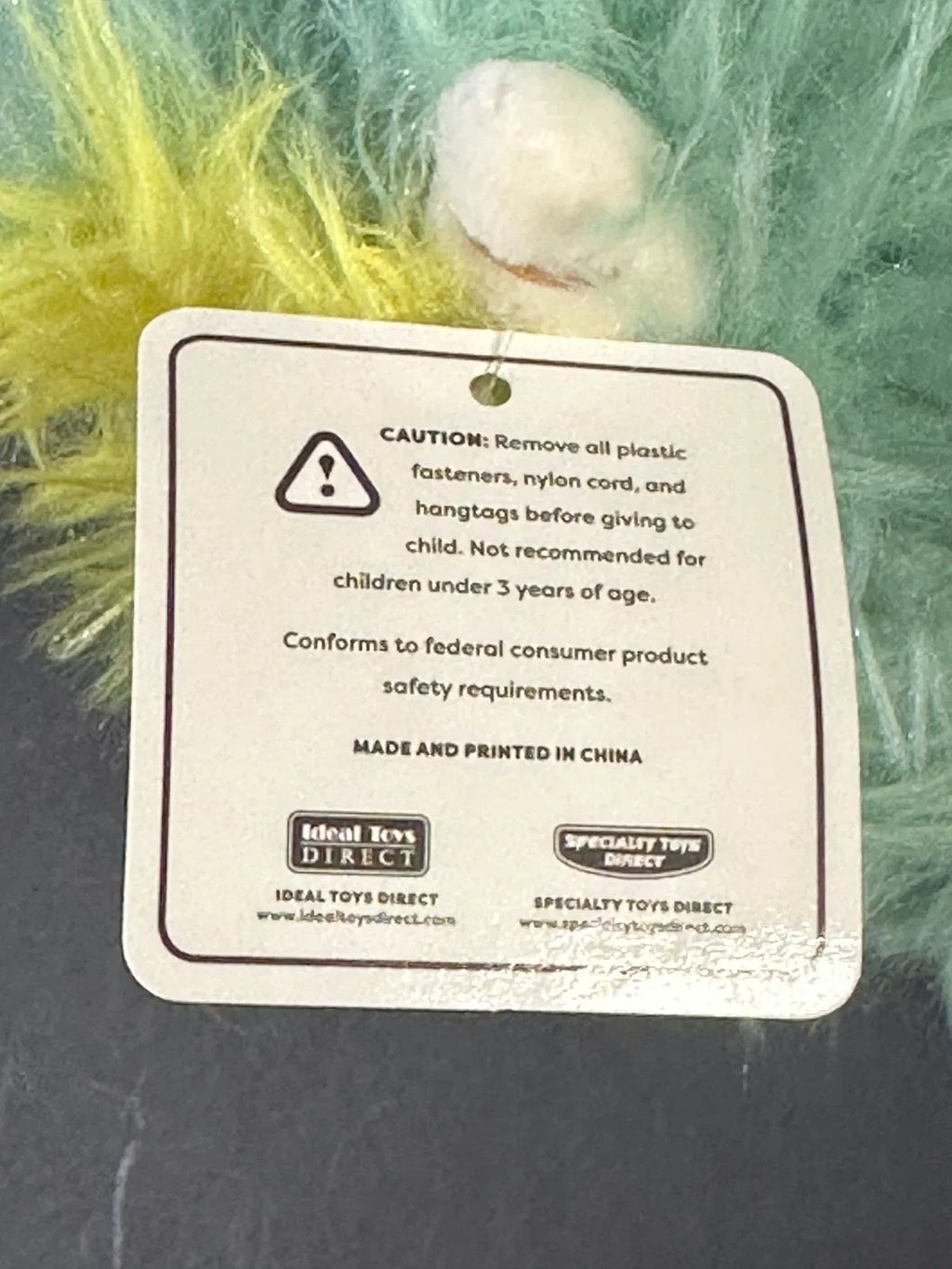 IDEAL TOYS Fuzzy Monster Plush Toy | Yellow Shaggy Stuffed Animal NWT