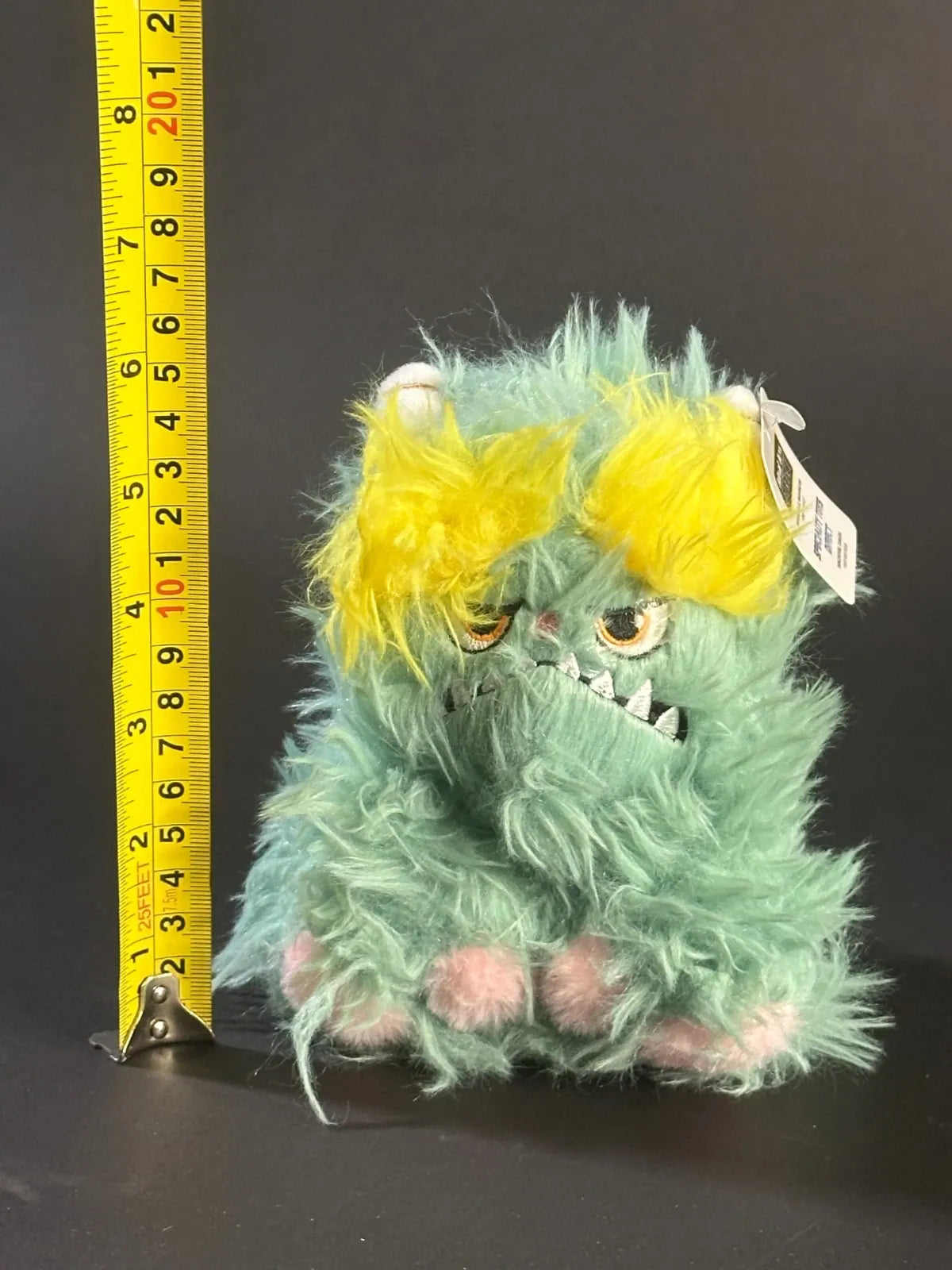 IDEAL TOYS Fuzzy Monster Plush Toy | Yellow Shaggy Stuffed Animal NWT