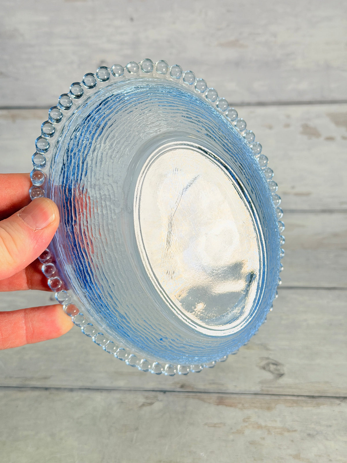 Indiana Glass Cornflower Blue Hen on Nest Covered Dish IN17