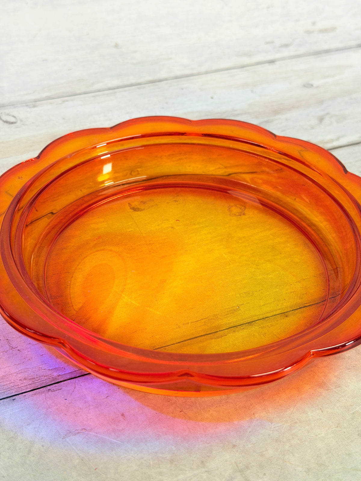 Moon & Star Amberina Glass Cheese Dish with Lid MN14
