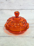 Moon & Star Amberina Glass Cheese Dish with Lid MN14