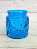Moon & Star Colonial Blue Glass 7-Inch Canister Base – Missing Lid MN15
