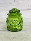 Moon & Star Green Glass 5-Inch Canister with Lid MN16