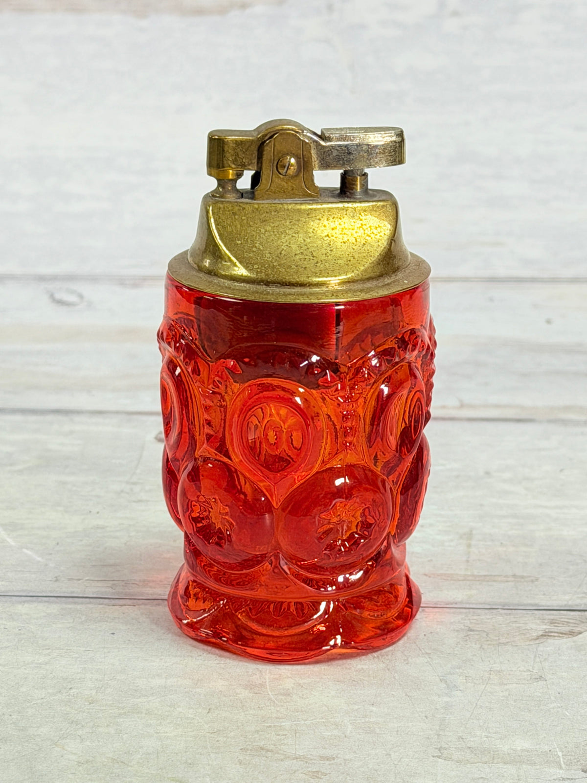 Moon & Star Amberina Glass Table Lighter with Insert MN18