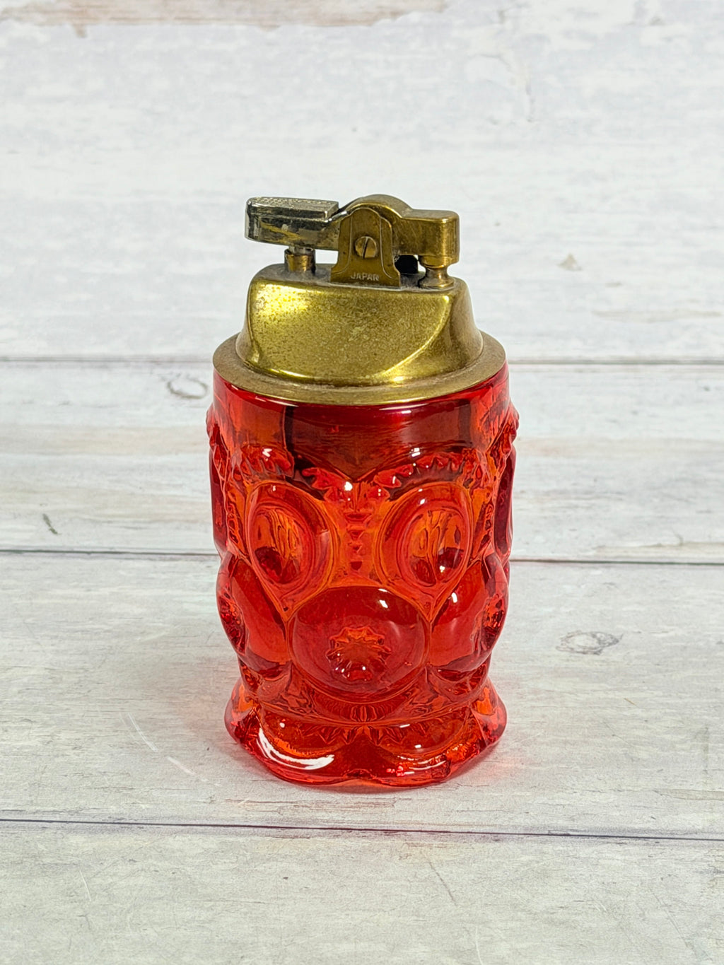 Moon & Star Amberina Glass Table Lighter with Insert MN18