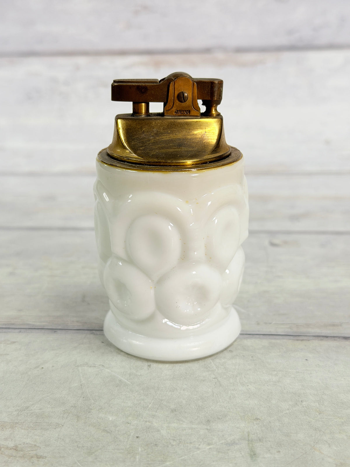 Moon & Star Milk Glass Table Lighter with Lighter Insert MN19