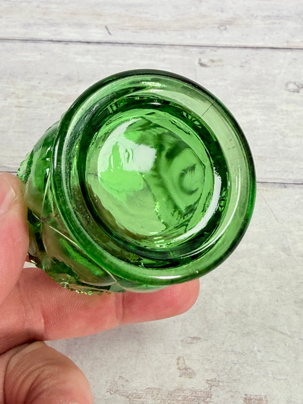 Moon & Star Green Glass Toothpick Holder MN22