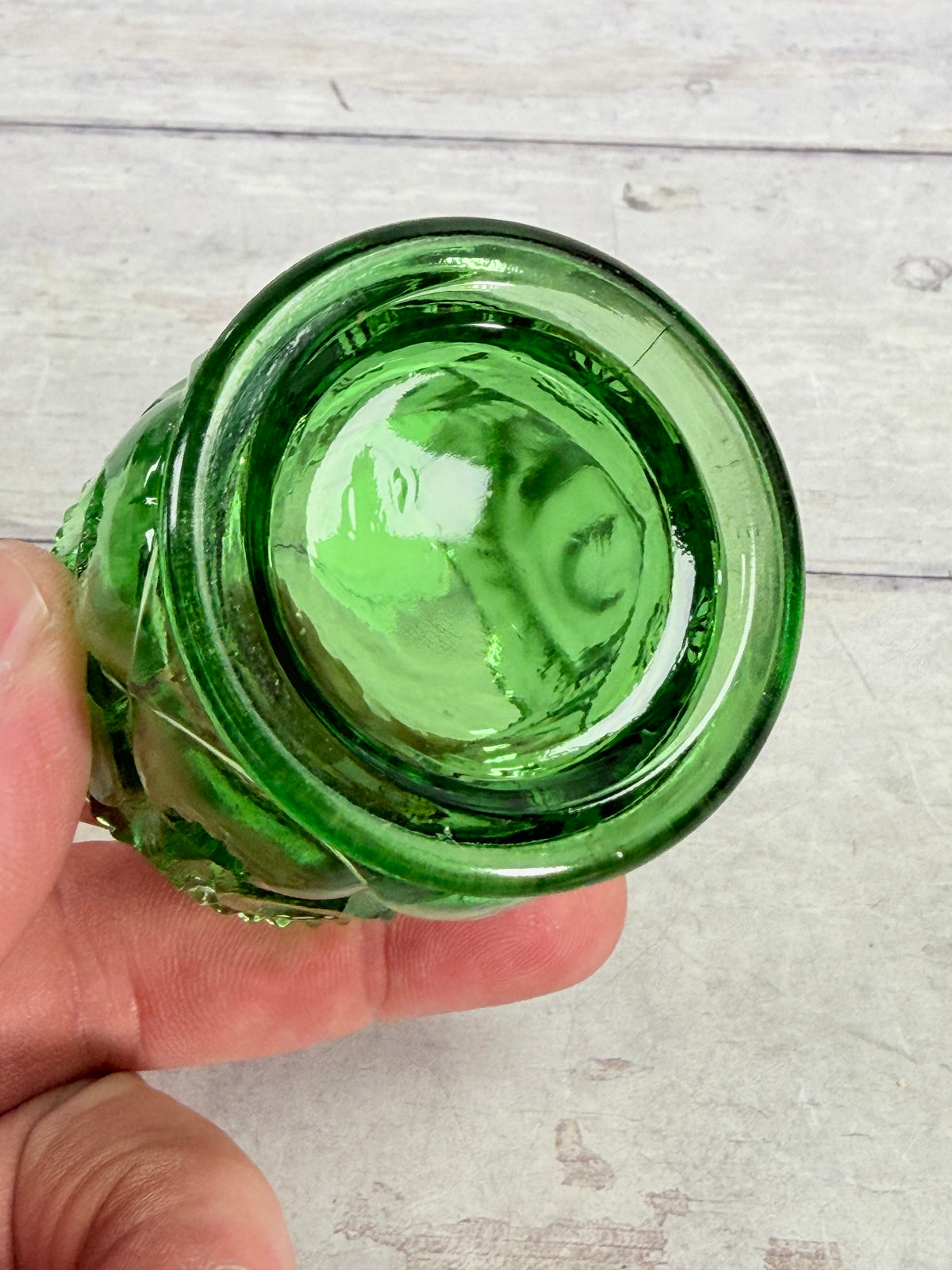 Moon & Star Green Glass Toothpick Holder MN22