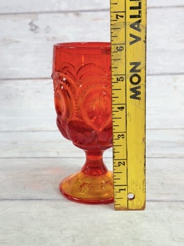 Moon & Star Amberina Goblet – Cadmium Glass Orange UV Glow MN34