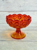 Moon & Star Amberina Pedestal Candle Holder – Cadmium Glass MN35