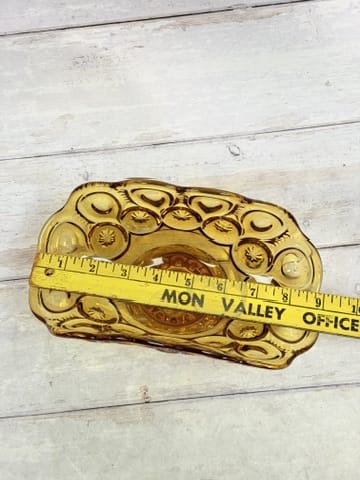Moon & Star Amber Banana Bowl – Pressed Glass Fruit Bowl MN36