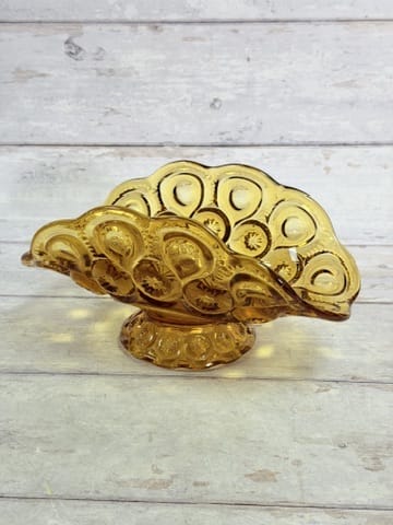 Moon & Star Amber Banana Bowl – Pressed Glass Fruit Bowl MN36