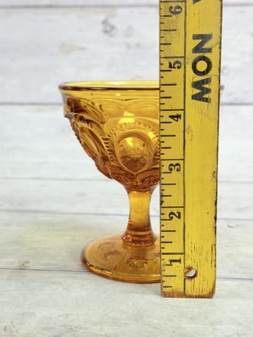 Moon & Star Amber Sherbet Cup – Pedestal Dessert Dish MN38