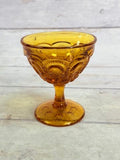 Moon & Star Amber Sherbet Cup – Pedestal Dessert Dish MN38