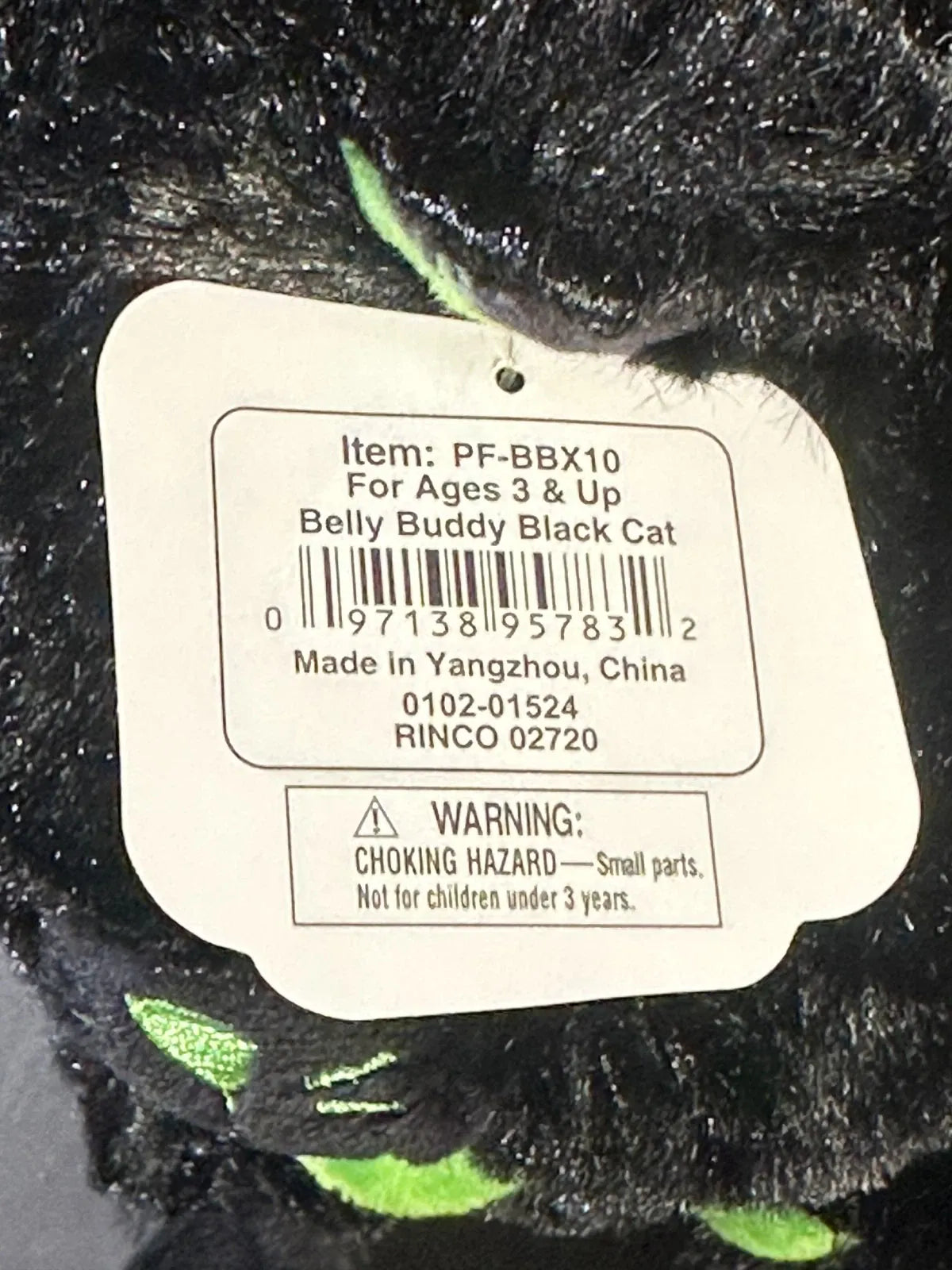 Nanco Belly Buddies Black Cat Plush Toy