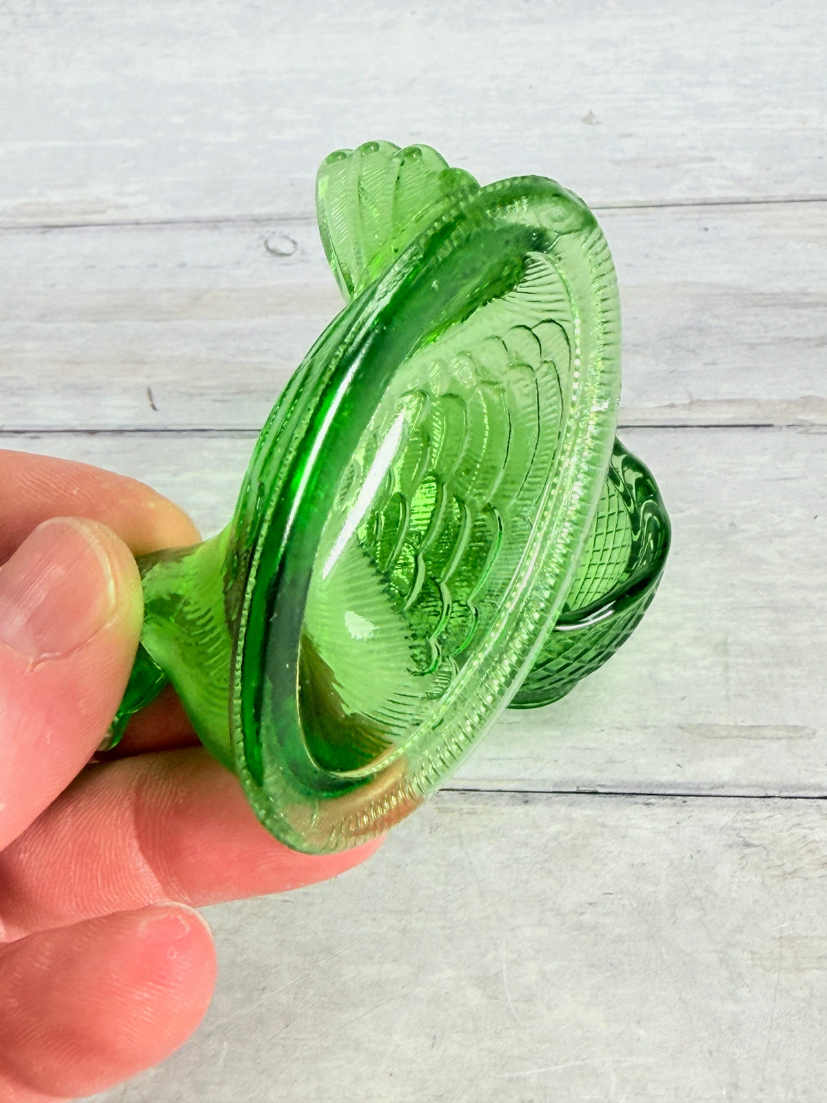 L.E. Smith Emerald Green 3 inch Hen on Nest Covered Dish S013