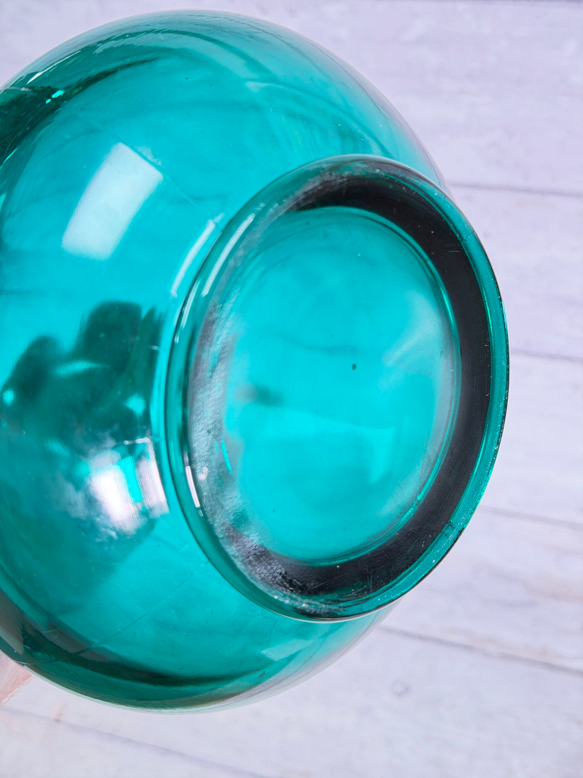 L.E. Smith Peacock Blue Swung Glass Vase – 15” Mid-Century Modern Art Glass S106